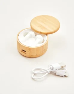 Natura Selection Viaje|Electrónica Y Gadget^Airpods Caja Bambú Redonda