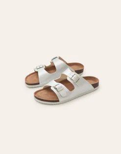 Natura Selection Calzado^Sandalia Doble Hebilla Ergonómica Metalizada