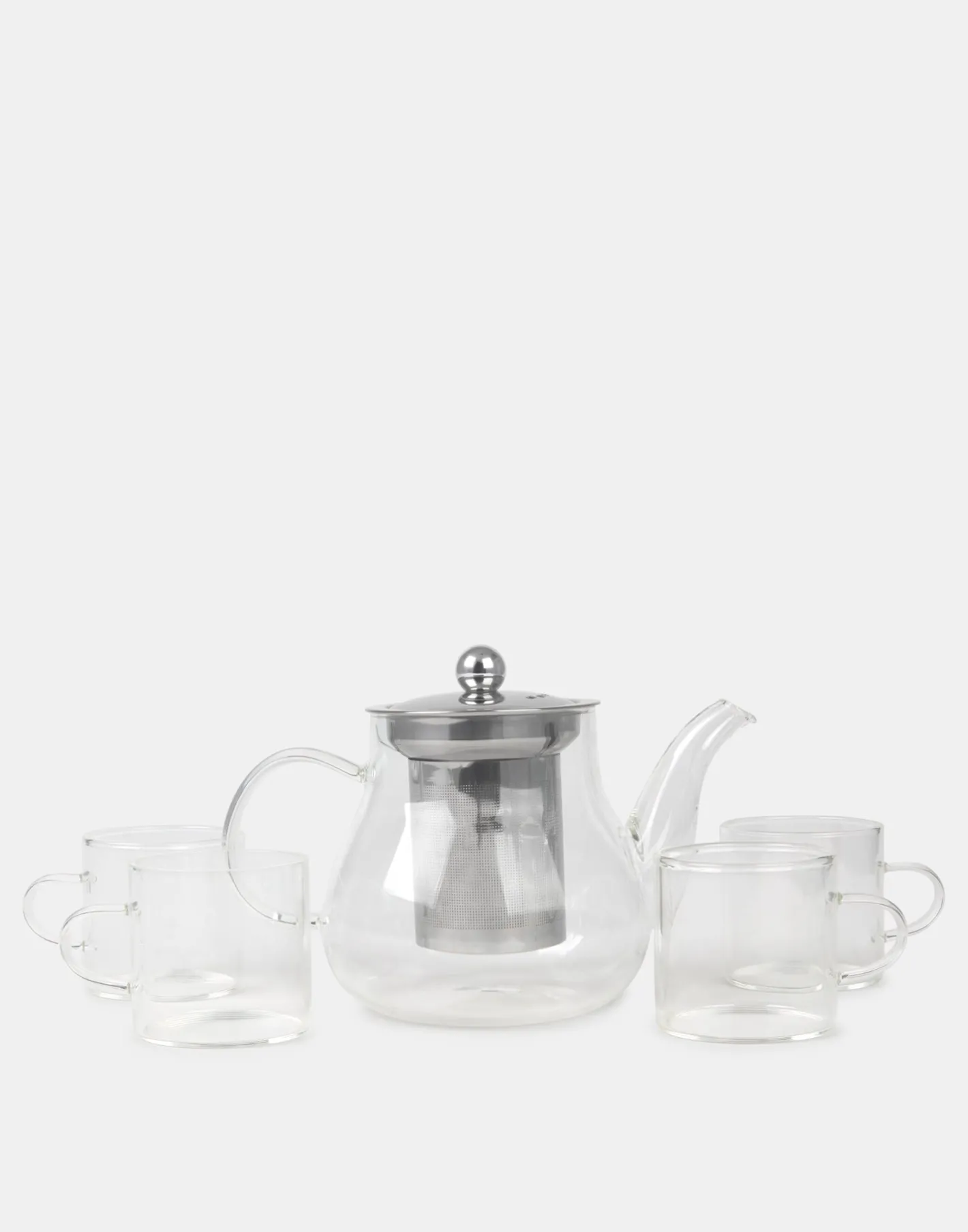 Natura Selection Cocina^Set Tetera Cristal Con 4 Tazas